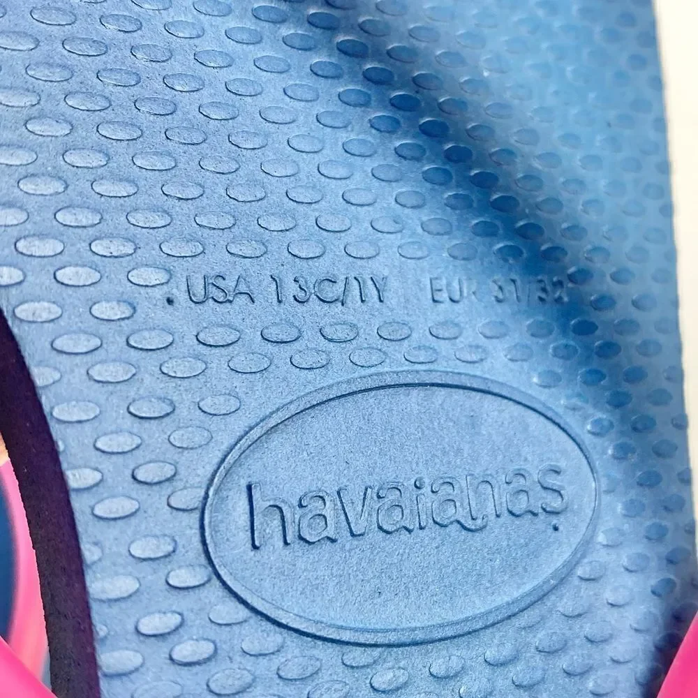 Havaianas blue and pink classic toddler sandal flip flop thong 13